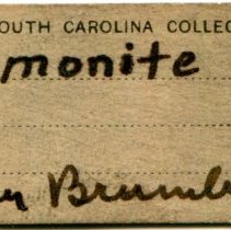 South Carolina College label for Limonite, 8116.