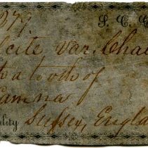 Historic SCC label (front) for Calcite, 8513.