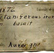 Historic UofSC label for Basalt, 4238.