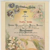 Pauline Brehm confirmation certificate