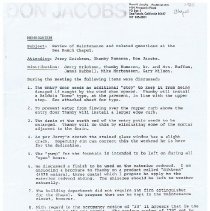 Chapel punch list discussion