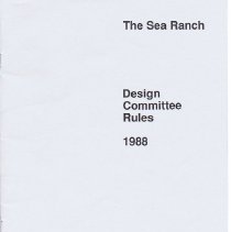 The Sea Ranch Design Committee Rules 1988 with Restriction References