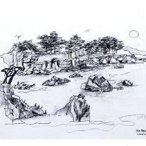 Sea Ranch Looking South, photograph of drawing by Larry Halprin