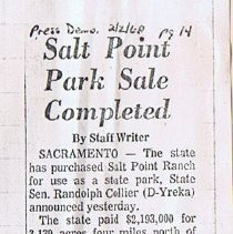 Salt Point Park Sale Completed