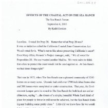 Effects of the Coastal Act on the Sea Ranch