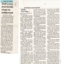 Golf Links and GCSD Close to Settlement