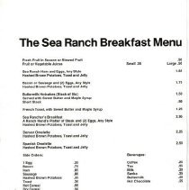 The Sea Ranch Breakfast Menu