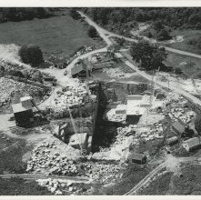 aerial view of granite quarry