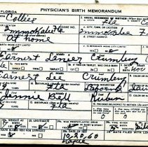 Earnest Lanier Crunvey birth certificate