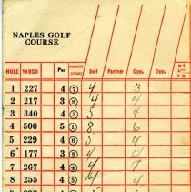 Naples Golf Course score card