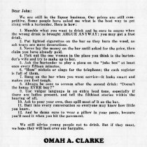 Clarke's Service Station invoice