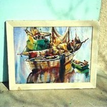 [Fisherman and Boat]