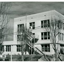 Franklin High School, Front View, Post-1933 Earthquake Reconstruction.