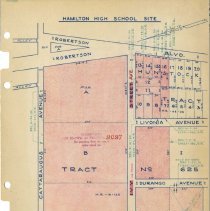 Hamilton High School Site, and Tax Map Data (verso), dated August 29, 1930 