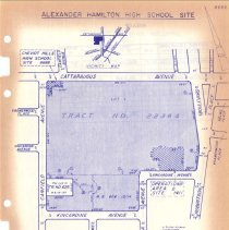 Alexander Hamilton High School Site Map, and Tax Map Data (verso), Revised 
