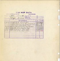Hamilton High School Site, and Tax Map Data (verso), dated August 29, 1930 