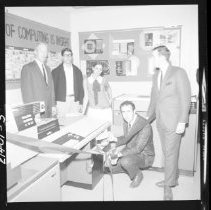 New IBM Computer at Hamilton High, Preparing for Ribbon Cutting Ceremony, 1968