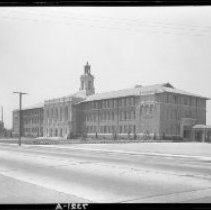 Hamilton High School, Exterior View for Administrative Research, Side View, 1932