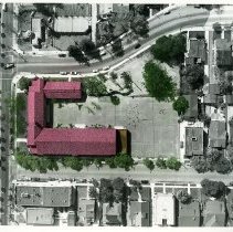 Cheremoya Ave. School, Colorized Aerial View