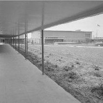 White Junior High School Exterior, Showing Outdoor Stage, 1957