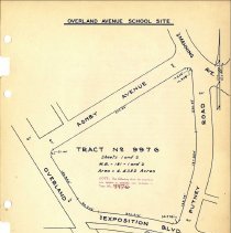Overland Avenue School Site Map, and Tax Map Data (verso), Tract No. 9976, 