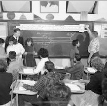 Gifted children participate in various activities at Berendo Jr. High School. Math.