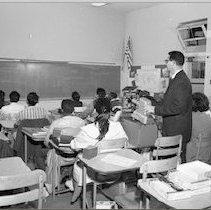 Gifted children participate in various activities at Berendo Jr. High School. Science.