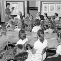 Gifted children participate in various activities at Berendo Jr. High School. Art.