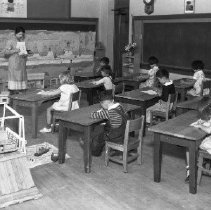 Sawtelle Blvd. School.  Counselor giving test.