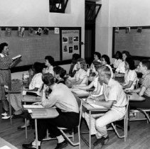 Washington high school activities, summer school English. (Gifted students)  Classroom discussion lead by the teacher and precedes a written analysis by the students on a character in "Othello".