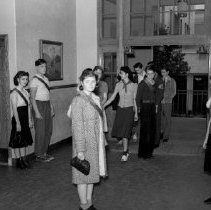 Virgil junior high school activities.  Hallways are supervised by club leaders.