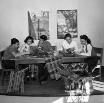 Burroughs Jr. High School activities.  Panel discussion on Latin America.