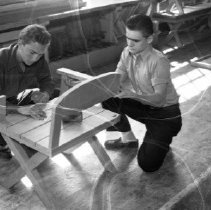 King junior high school activities.  Democratic principals are applied in the realization of a recreation center.  Through creative effort the idea expands;  Wood shop pupils construct tables, benches and chairs.