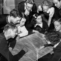 Washington high school activities.  Discussion group [reading a map of the United States].