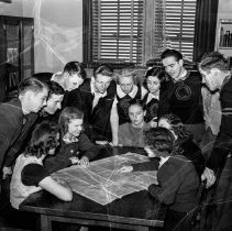 Washington high school activities.  Discussion group [reading a map of the United States].
