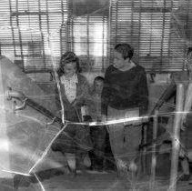 Emerson junior high school activities.  Informal shots.  Boys and girls on stairway.