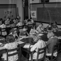 32nd street school activities.  Penmanship class.