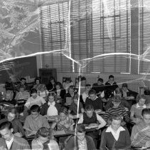 Emerson junior high school activities.  Informal shots.  Classroom scene.