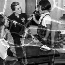 Raymond Avenue School Activities.  Speech correction class.  Say "Ti - ger"