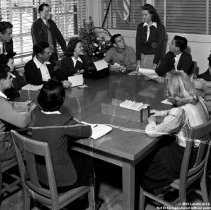 North Hollywood high school activities.  Student government group in civics class.