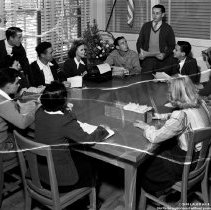 North Hollywood high school activities.  Student government group in civics class.