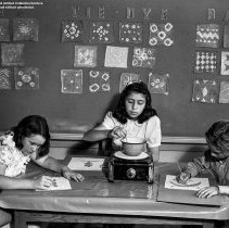 West Vernon Avenue School Activities.  Wax dyeing.