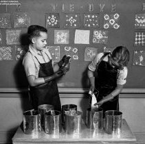 West Vernon Avenue School Activities.  Batik dyeing.