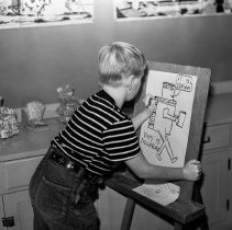 Wilton Place school activities.  Cartooning.