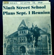 [Article August 24, 1940 with photo of school] "Ninth Street School Plans S