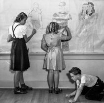 Raymond Avenue School Activities.  Mural drawing from model.