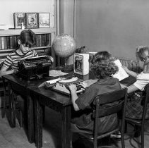 Raymond Avenue School Activities.  Typing in social studies class.