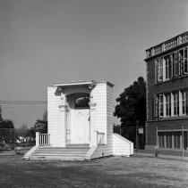 Portal of the old original Los Angeles High (1873) as it stands on the grounds of the present L.A. High School.