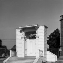 Portal of the old original Los Angeles High (1873) as it stands on the grounds of the present L.A. High School.