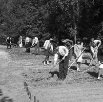 Jefferson high school activities.  (Taken during open house)  General garden work. [Horticulture]